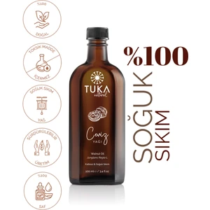 Tuka Natural Ceviz Yağı 100 ml | Soğuk Sıkım, Omega|3 Zengini