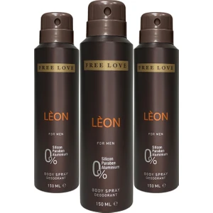 Free Love Leon Erkek Deodorant 150 ml 3 Adet