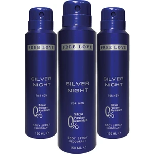 Free Love Silver Night Erkek Deodorant 150 ml 3 Adet