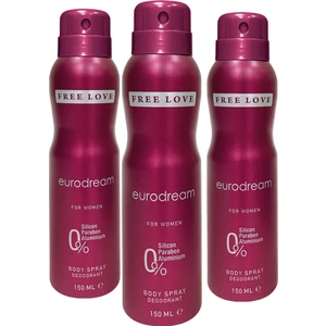 Free Love Eurodream Kadın Deodorant 150 ml 3 Adet