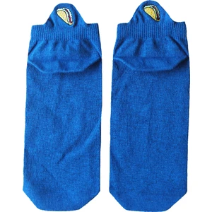 Unlimited Legwear Taco Nakışlı Kulaklı Kadın Mavi Kısa Soket Çorap