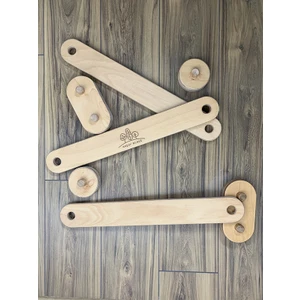 Ahşap Adası Montessori  Doğal Ahşap Denge Kirişi 3'lü Set Dış Mekan Aktivite Spor Tahtası