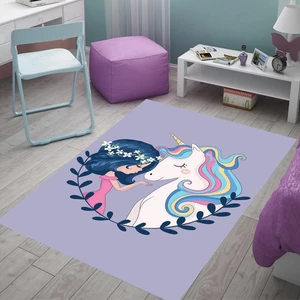 Bona Fortuna Unicorn Desenli Dijital Baskılı Kaymaz Taban Çocuk Odası Halısı