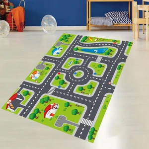 Bona Fortuna Araba Yollu Trafik Yolu Dijital Baskılı Kaymaz Taban Çocuk Odası Halısı