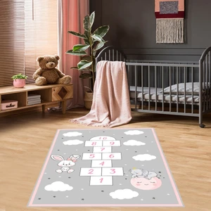 Bona Fortuna Eğitici Seksek Oyunlu Animal Desen Dijital Baskı Yıkanabilir Kaymaz Taban Çocuk Odası Halısı