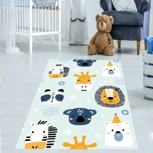 Bona Fortuna Zebra Zürafa Aslan Ayı Desenli Dijital Baskı Yıkanabilir Kaymaz Taban Leke Tutmaz Çocuk Odası Halısı