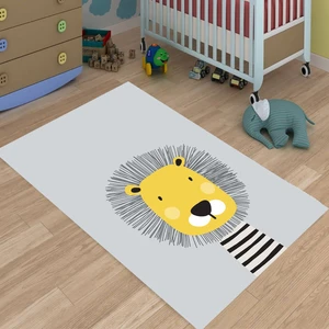 Bona Fortuna Aslan Desenli Animal Dijital Baskı Yıkanabilir Kaymaz Taban Çocuk ve Bebek Odası Halısı