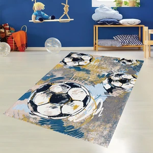 Bona Fortuna Futbol Topu Desenli Dijital Baskı Yıkanabilir Kaymaz Taban Çocuk Odası Halısı