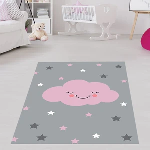 Bona Fortuna Yıldız Bulut Desenli Dijital Baskı Yıkanabilir Kaymaz Taban Leke Tutmaz Çocuk Odası Halısı