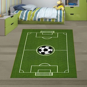 Bona Fortuna Futbol Sahası Futbol Topu Desen Dijital Baskı Yıkanabilir Kaymaz Taban Çocuk Odası Halısı
