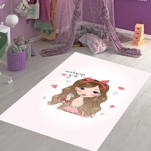 Bona Fortuna Make Up Girl Kız Desenli Dijital Baskı Yıkanabilir Kaymaz Taban Genç Kız Odası Halısı