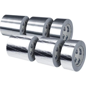 7.5 cm 30 Micron 40 Metre Afs Düz Alutape Alüminyum Folyo Bant Isıtma Soğutma Iklimlendirme Izolasyon Uygulama Agmair Agm Havalandırma