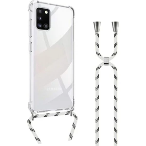 Samsung Galaxy A31 Boyundan Askılı Ipli Şeffaf Darbe Emici Silikon Telefon Kılıfı