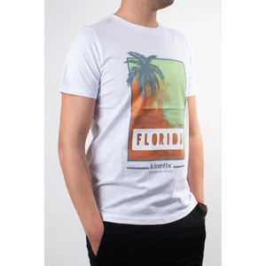 SN813 Florida Beyaz Günlük Bisiklet Yaka Erkek Tişört
