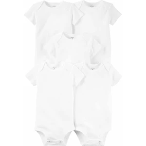 Bebek Kısa Kollu Body Set Kısa Kollu 5'li Paket Beyaz