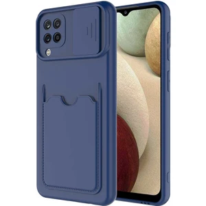 Samsung Galaxy A22 4g Kılıf Kartlıklı Lens Kapatmalı Kapak