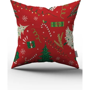 Cango Home Çift Tarafı Baskılı Yılbaşı Temalı Dijital Baskılı Kırlent Yastık Kılıfı Cgh297-Ct