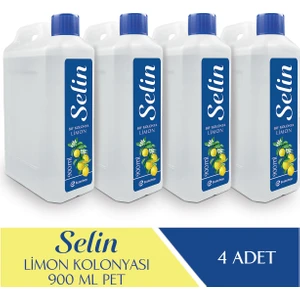 Limon Kokulu Kolonya 80 Derece 900 ml Şişe 4'lü Paket Ferahlatıcı Klasik Seri