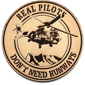 Seyhan Askeri Malzeme  Real Pılots Dont Need Runways Cougar Deri Peç - Arma - Askeri Patch