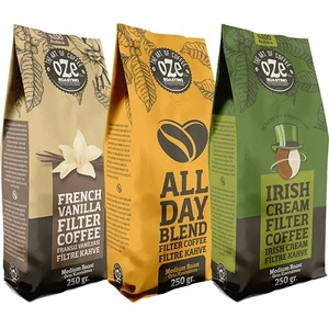 Aromalı Filtre Kahve Tanışma Seti Irish Cream, All Day Blend, Vanilya 3'lü 250G