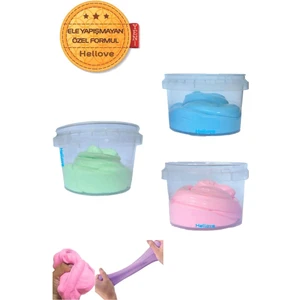Ele Yapışmayan Slime Slaym Oyun Hamuru 3 Renk Pofuduk Slime