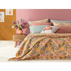 English Home Vivacity Bloom Baskılı Tek Kişilik Pike 150 x 220 cm Sarı