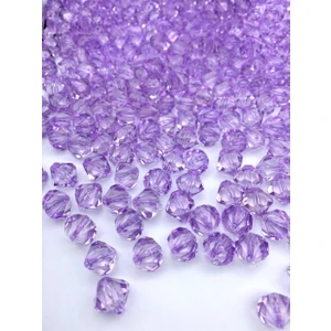 Hedef Bijuteri 14MM Lila / Mor Renk Piramit Model Akrilik Boncuk,takı , Çanta Yapım Boncuğu (100GR,~110 Adet)