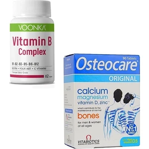 Vitamin B Complex 62 Tablet+ Kalsiyum, Magnezyum, Vitamin D3, Çinko 90 Tablet