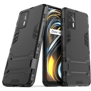 Realme Gt 5g Alfa Armor Standlı Perfect Koruma Kılıf - Siyah