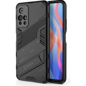 Xiaomi Redmi Note 11 Çin Versiyon Matrix Serisi Armor Standlı Perfect Koruma Kılıf - Siyah