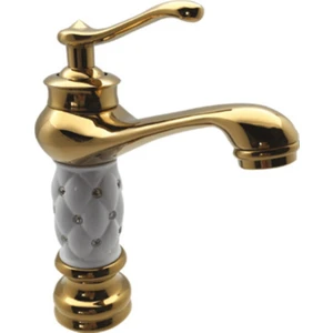 Banyo Batarya Musluk Armatür Altın (Gold) Lüks Banyo Lavabo Bataryası