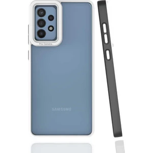 Case 4U Samsung Galaxy A72 Uyumlu Kılıf Kamera Korumalı Renkli Kenar Mima Arka Kapak Siyah
