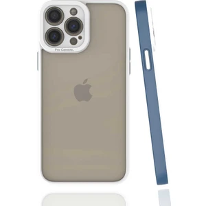 Case 4U Apple iPhone 13 Pro Max Kılıf Kamera Korumalı Renkli Kenar Mima Arka Kapak Lacivert