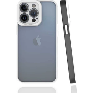 Case 4U Apple iPhone 13 Pro Kılıf Kamera Korumalı Renkli Kenar Mima Arka Kapak Siyah