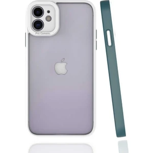 Case 4U Apple iPhone 11 Kılıf Kamera Korumalı Renkli Kenar Mima Arka Kapak Koyu Yeşil