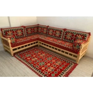 Puhu Ahşap Aksesuar Ürgüp Köşe Sedir Takım