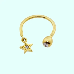 Sembol Gold Altın Burun Hızma Piercing 14 Ayar Yıldız