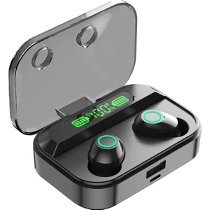 Kablosuz Dijital Ekran Kulak Içi Bluetooth Kulaklık - Siyah (Yurt Dışından)
