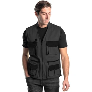 Şensel, Çok Cepli Yelek, Gri-Siyah -118E1337- Dört Mevsim-Vest