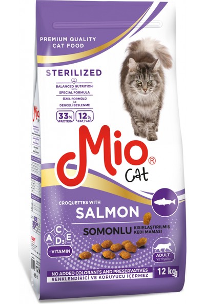 Mio 12 kg - Sterilize Somonlu Yetişkin Kedi Maması