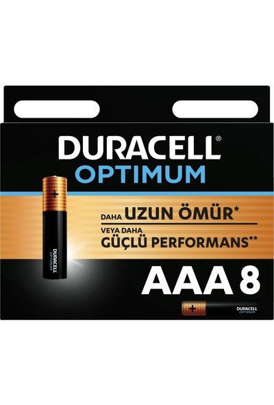 Duracell Optimum Aaa Alkalin Pil, 1,5 V LR03 MN2400, 8’li Paket