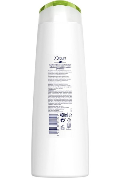 Dove Nemlendirici Bakım Sırları Saç Bakım Şampuanı Dökülmeye Karşı Bakım Avokado Özü ve Kalendula Özü 400 ML x2 Adet