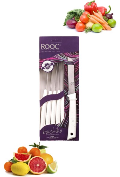 Rooc Bıçak Seti 6 Parça Beyaz Meyve & Sebze Bıçağı Takımı
