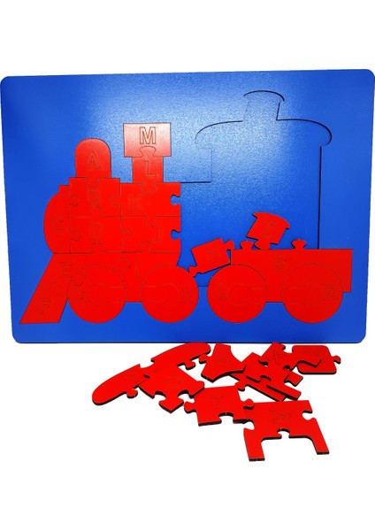 Ahşap Tren Harfler Çocuk Puzzle