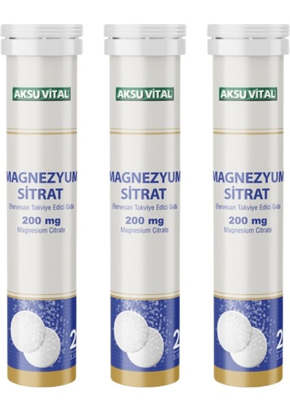 Magnezyum Sitrat 200 Mg 20 Efervesan Tablet x 2