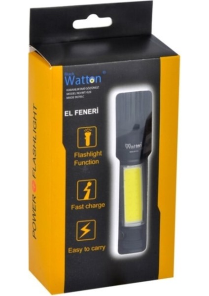Uzun Menzilli El Feneri Mıknatıslı WT-602 Outdoor Spor Av Araç Acil Durum Ilk Yardım