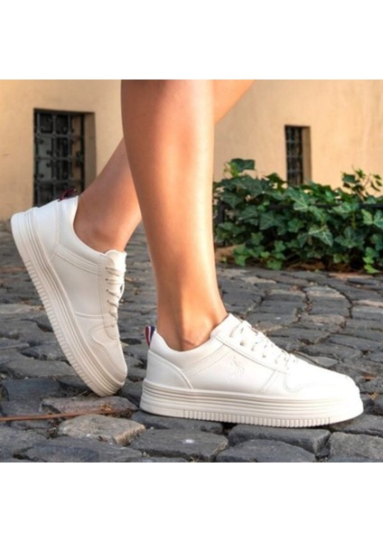 Kadın Günlük Beyaz Deri Spor Ayakkabı indirimleri
