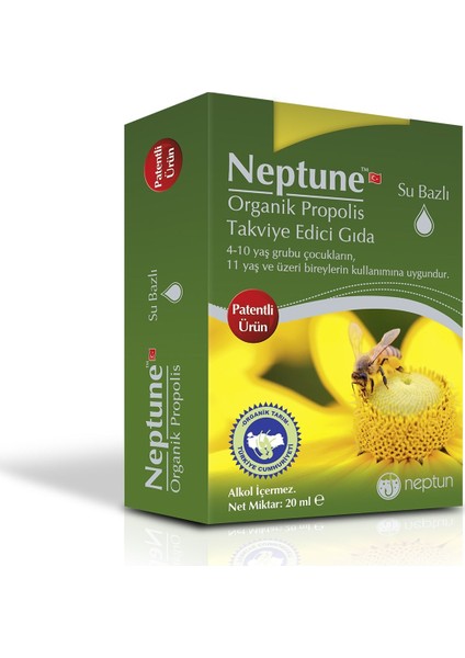 Neptune Organik Propolis Damla 20 Ml