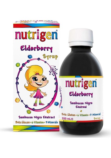 Elderberry Kara Mürver + Beta-Glukan + Bal Şurup 200 ml