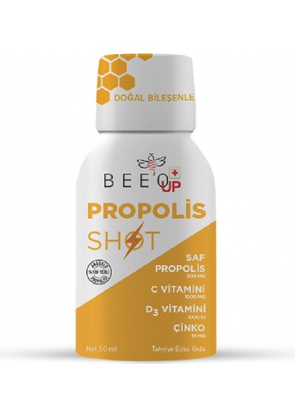 Bee'o Up Propolis Çinko+D3+C Shot 50 ml